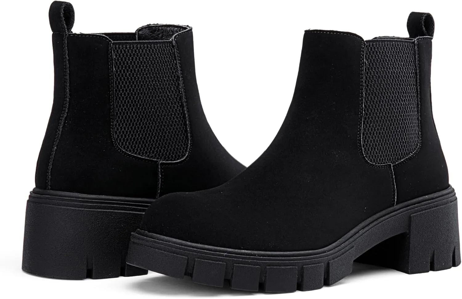Vepose Women's 936 Chelsea Ankle Boots Platform Lug Sole Elastic Slip on Booties