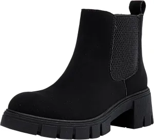 Vepose Women's 936 Chelsea Ankle Boots Platform Lug Sole Elastic Slip on Booties