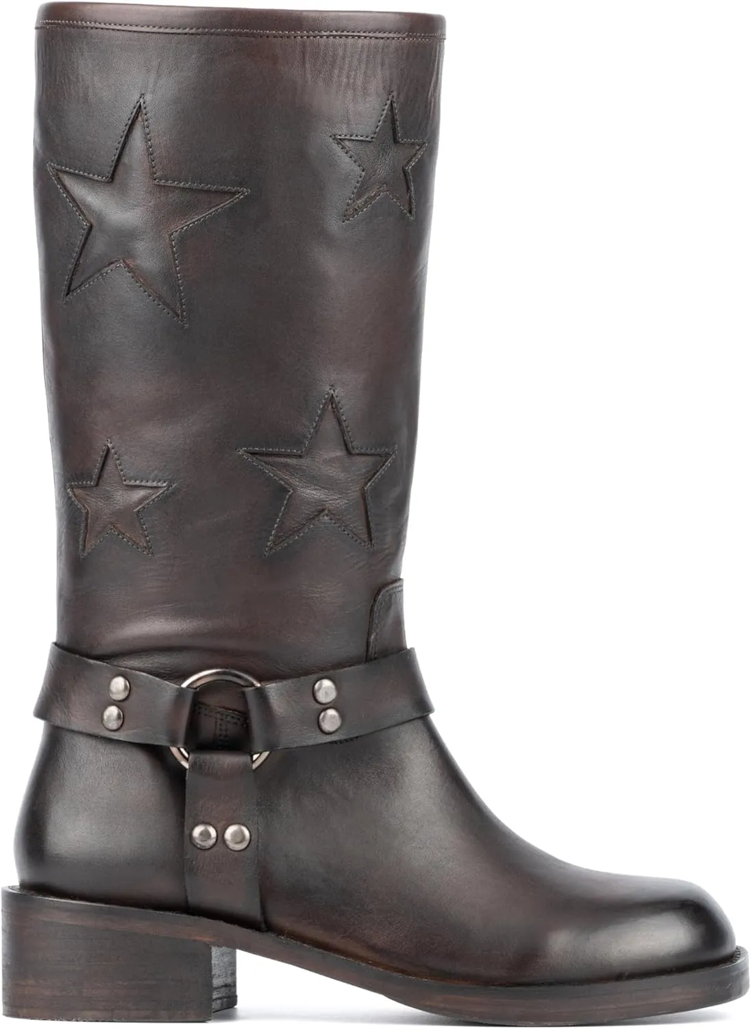 VINTAGE FOUNDRY CO. EST. 2014 Womens Mathilde Tall, Square Toe Boots, Cotton Lining, Block Heels Leather Outsole