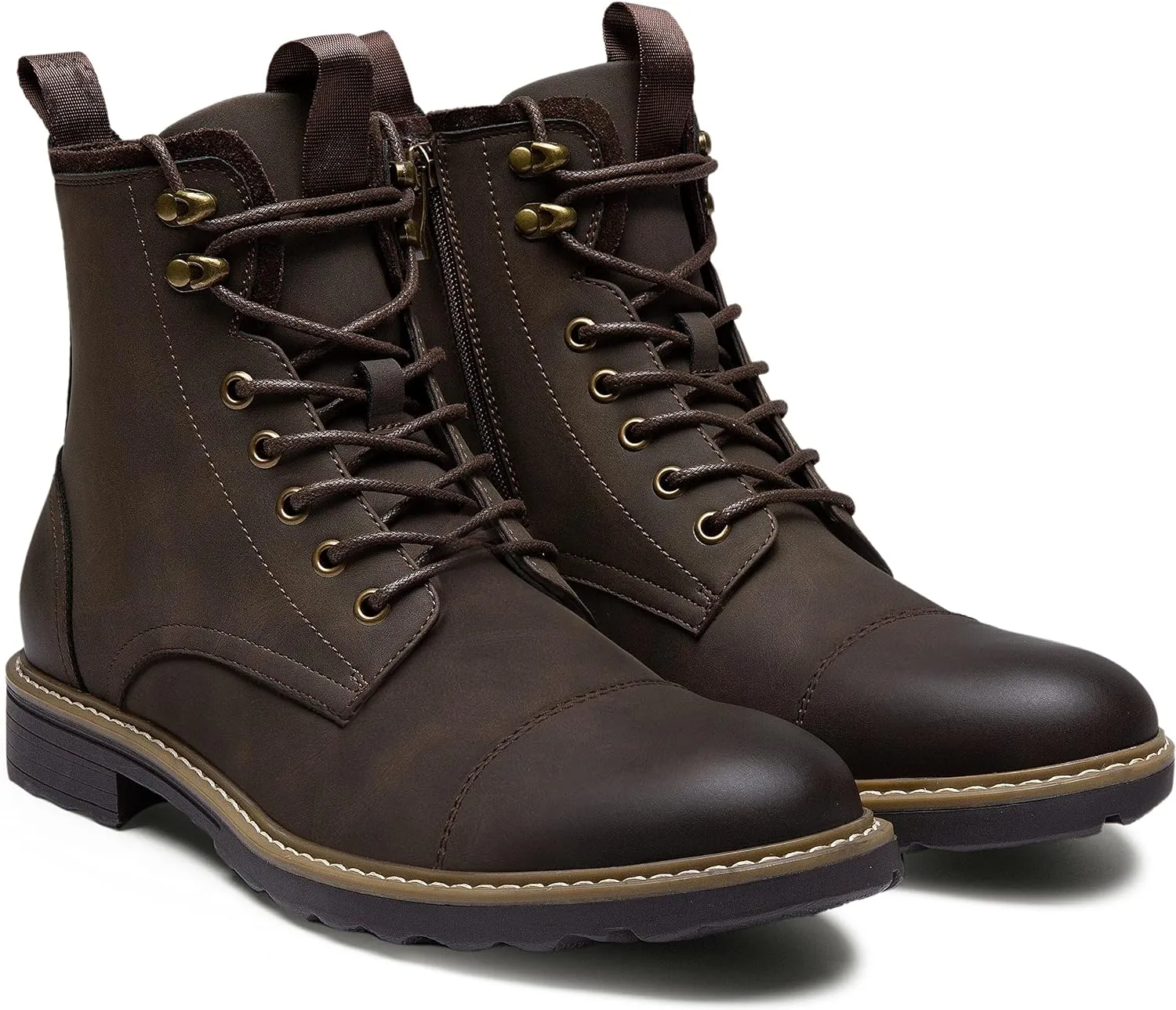 Vostey Mens Boots Motorcycle Casual Boots for Men Zipper Fashion Chukka Boots Mens