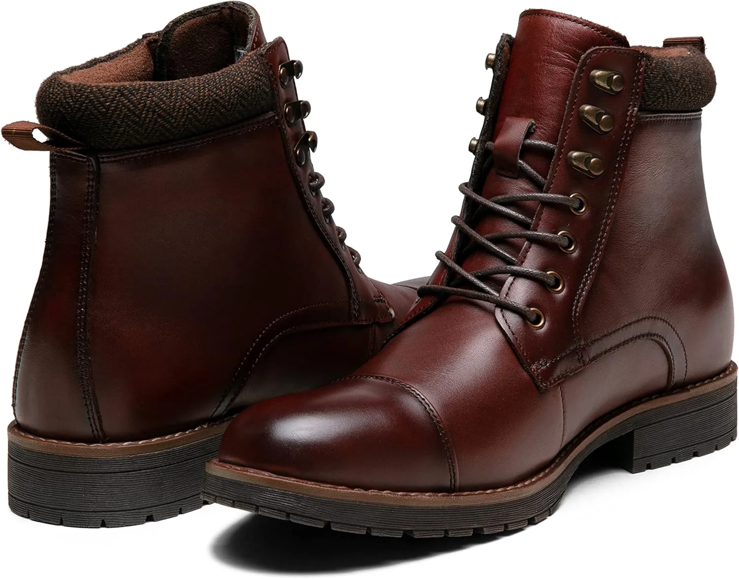 Vostey Mens Boots Motorcycle Casual Boots for Men Zipper Fashion Chukka Boots Mens