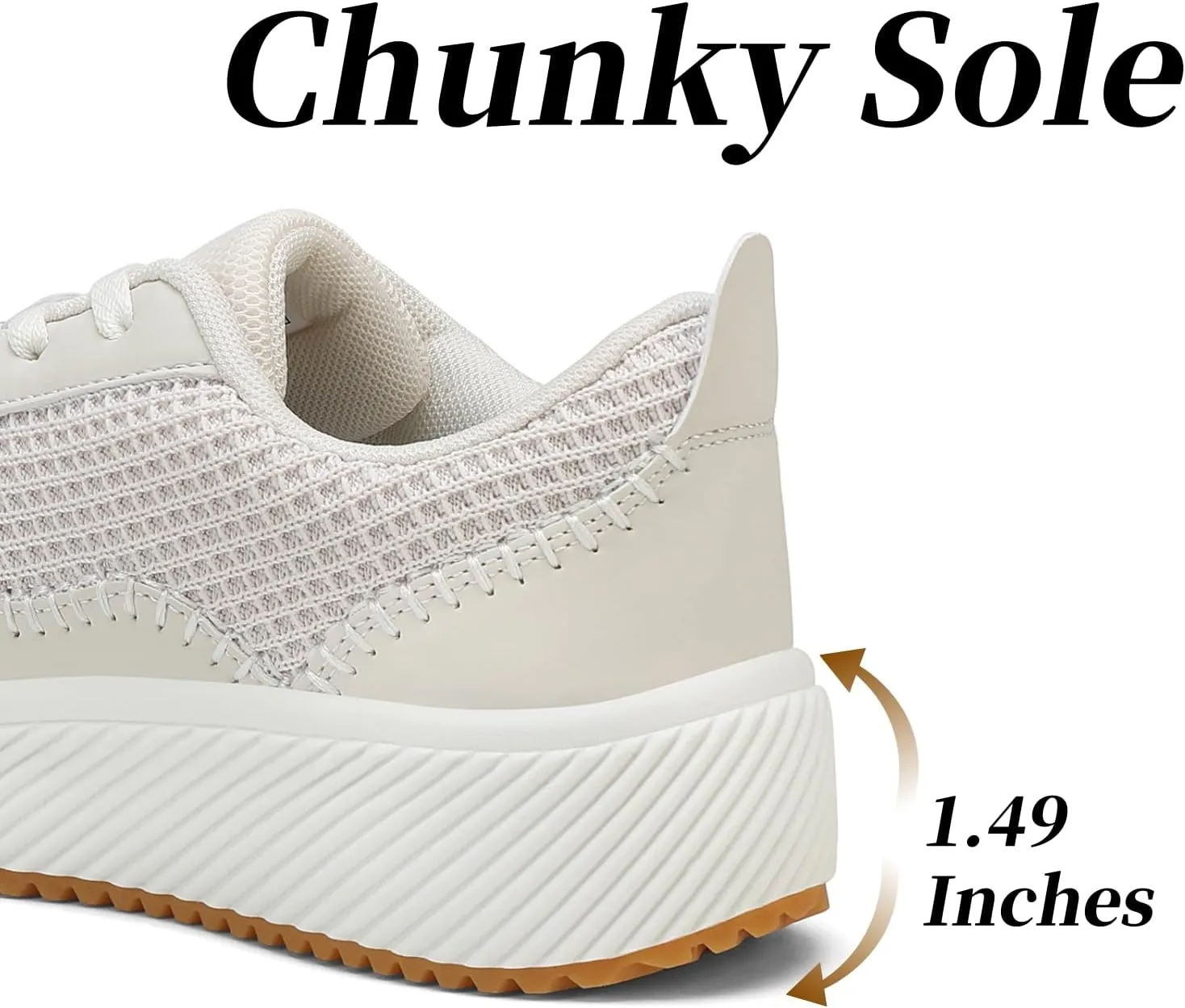 VZQ Platform Sneakers for Women,Comfortable Low Top Braided Womens Chunky Sneakers Casual Classic Tennis Shoes for Walking