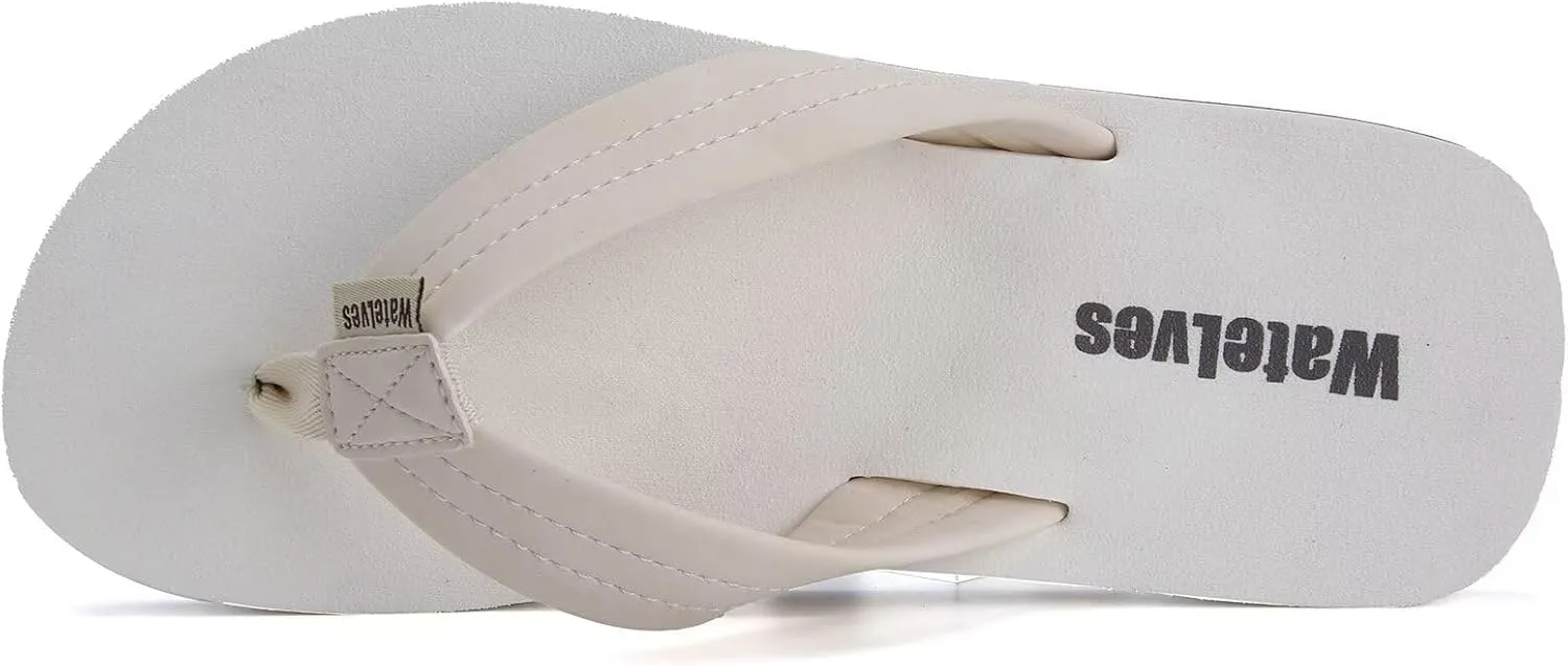 WateLves Mens-Flip-Flops-Thong-Sandals-with-Arch-Support Lightweight-Water-Shoes Open-Toe Comfort Summer-Beach-Slippers for Pool-Showers-Dorms Indoor-Outdoor