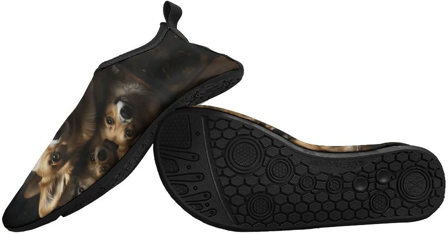 Water Shoes for Women Men Quick-Dry Aqua Socks Swim Pool Barefoot Shoes Corgi Pictures Beach Shoes