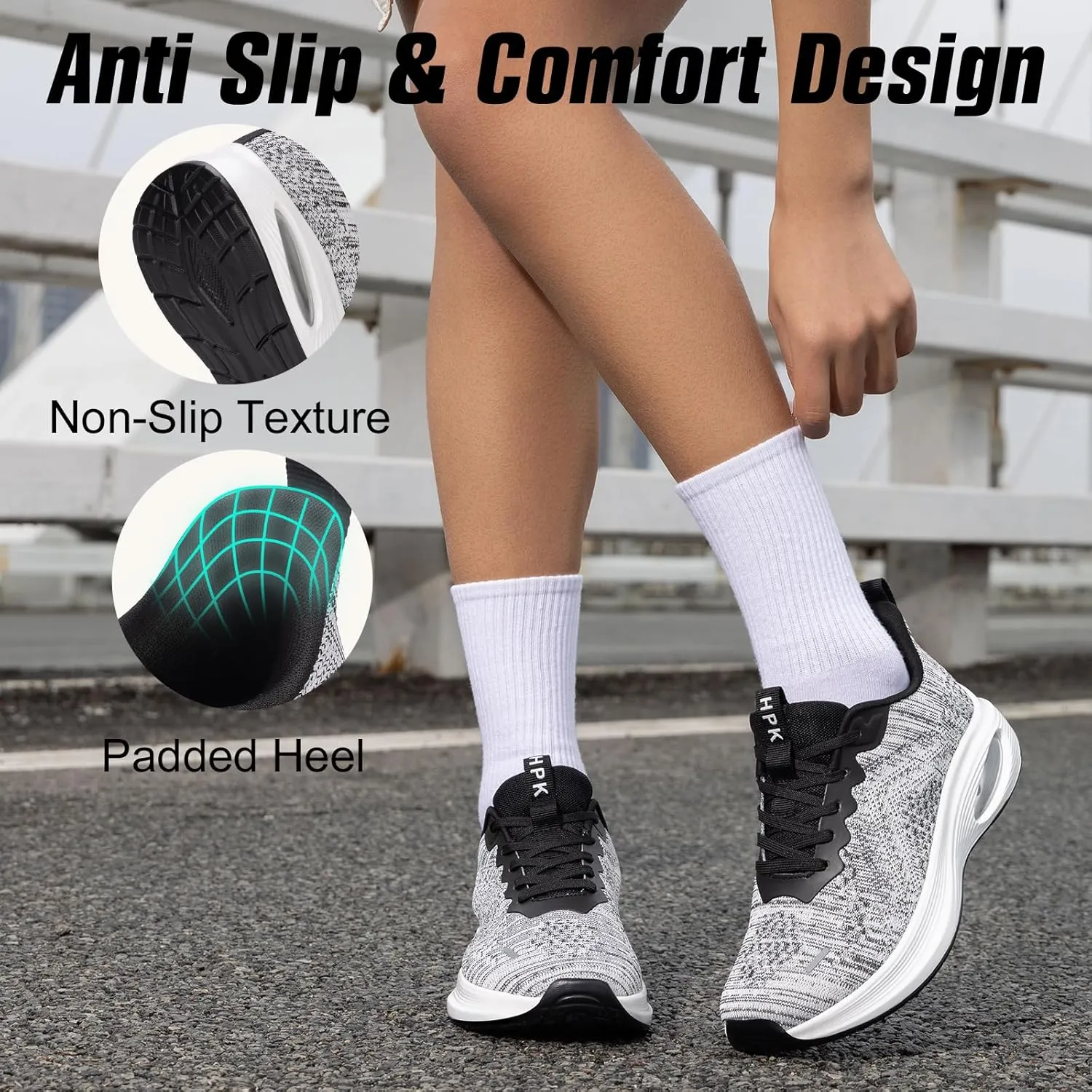 Wide Toe Box Shoes Women Air Cushion Running Shoes Extra Wide Width Sneakers Ultra Light Tennis Arch Support Walking Diabetic Plantar Fasciitis Athletic
