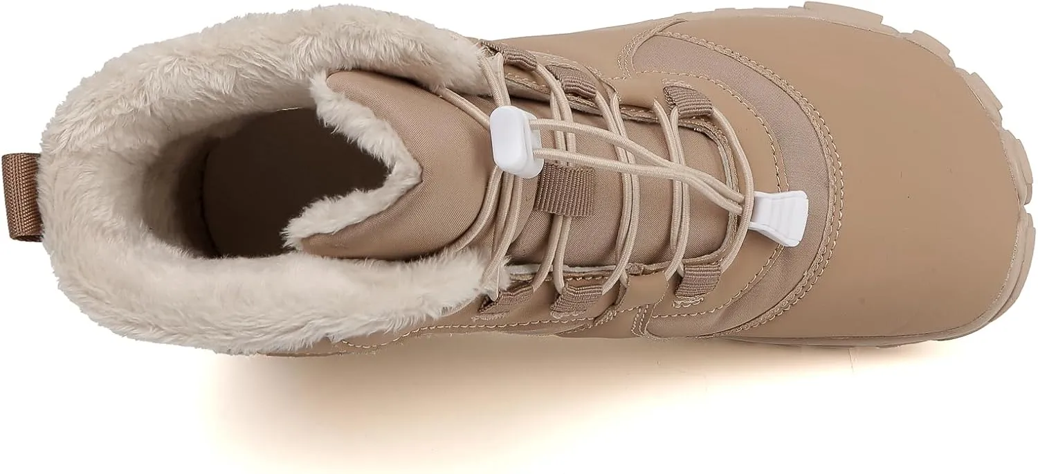 Winter Hike Barefoot Boots Womens,Warm Zero Drop Snow Boot Slip On Barefoot Footwear Men Wide Waterproof hike barefoot shoes Women Hiking Walking Outdoor
