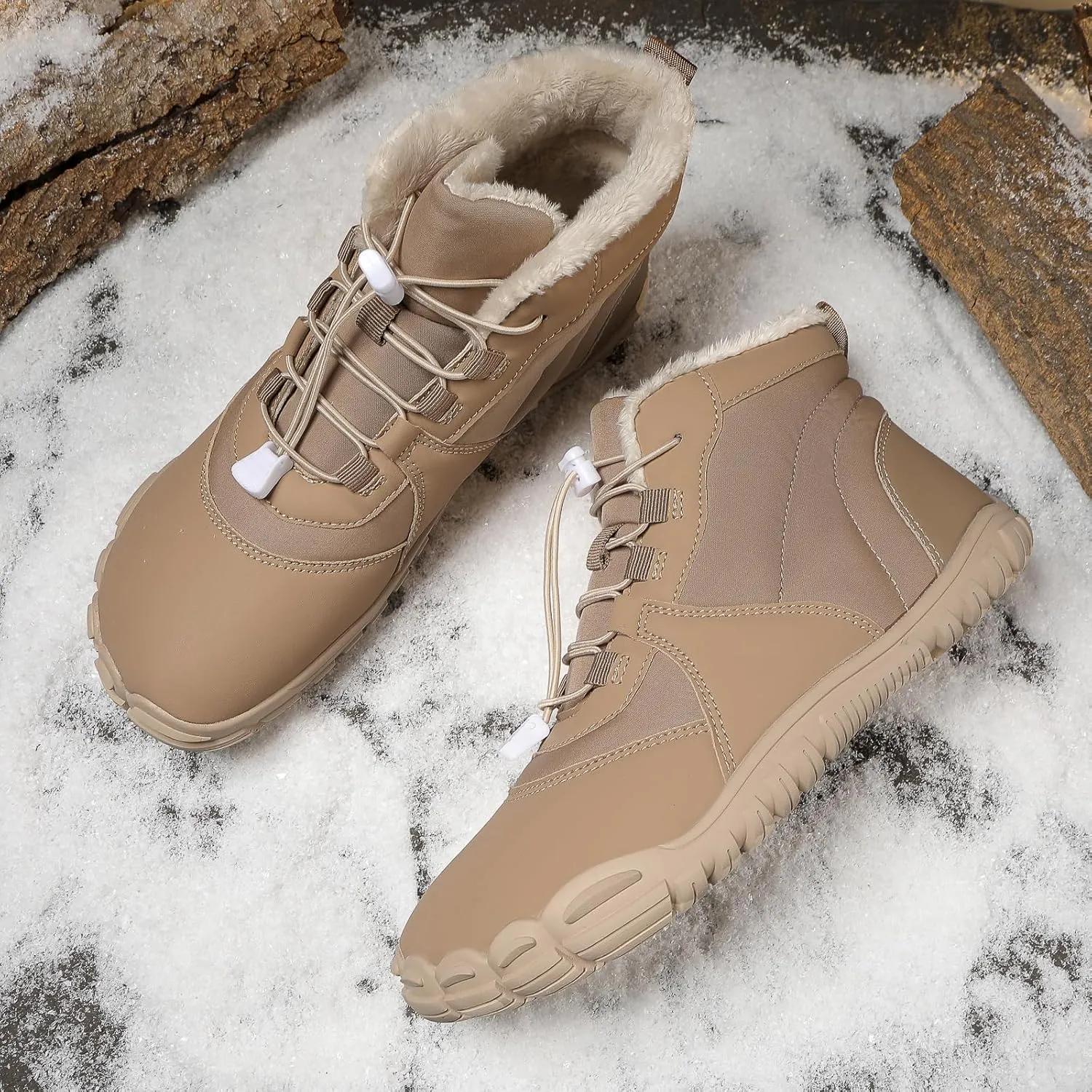 Winter Hike Barefoot Boots Womens,Warm Zero Drop Snow Boot Slip On Barefoot Footwear Men Wide Waterproof hike barefoot shoes Women Hiking Walking Outdoor