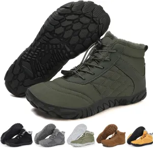 Winter Snow Boots for Women Men Hike Barefoot Shoes Minimalist Winter Snow Boots Zero Drop & Wide Toe Box & Waterproof Fur Lining Snow Booties Warm Hike Shoes