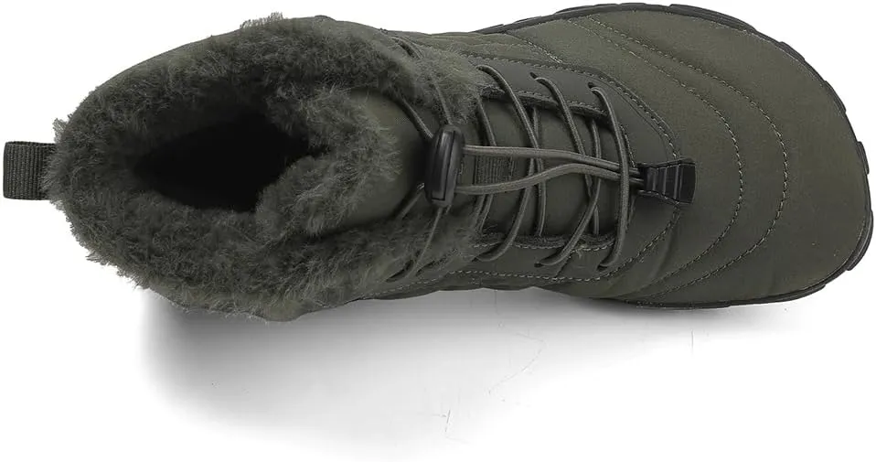 Winter Snow Boots for Women Men Hike Barefoot Shoes Minimalist Winter Snow Boots Zero Drop & Wide Toe Box & Waterproof Fur Lining Snow Booties Warm Hike Shoes