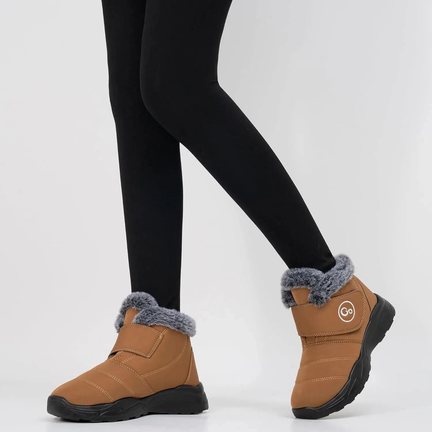 Winter Snow Boots for Women Waterproof: Fur Lined Warm Womens Boots Anti Slip Hook Loop Comfortable Booties Outdoor