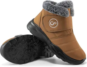 Winter Snow Boots for Women Waterproof: Fur Lined Warm Womens Boots Anti Slip Hook Loop Comfortable Booties Outdoor