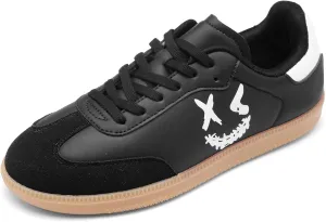 Women and Men Retro Fashion Sneakers Lace Up Walking Shoes Low Top Casual Sneakers Comfortable Cartoon Patten Shoes