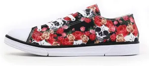 Women Skull Shoes Printed Cool Paisley Print Fashion Sneakers for Teen Men Boys Girls Student Canvas Shoes for Ladies