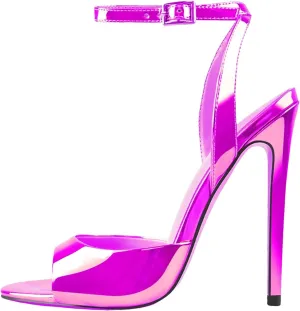 Women's Ankle Strap Stilettos, Open Toe Wedding Party Dress Sandals