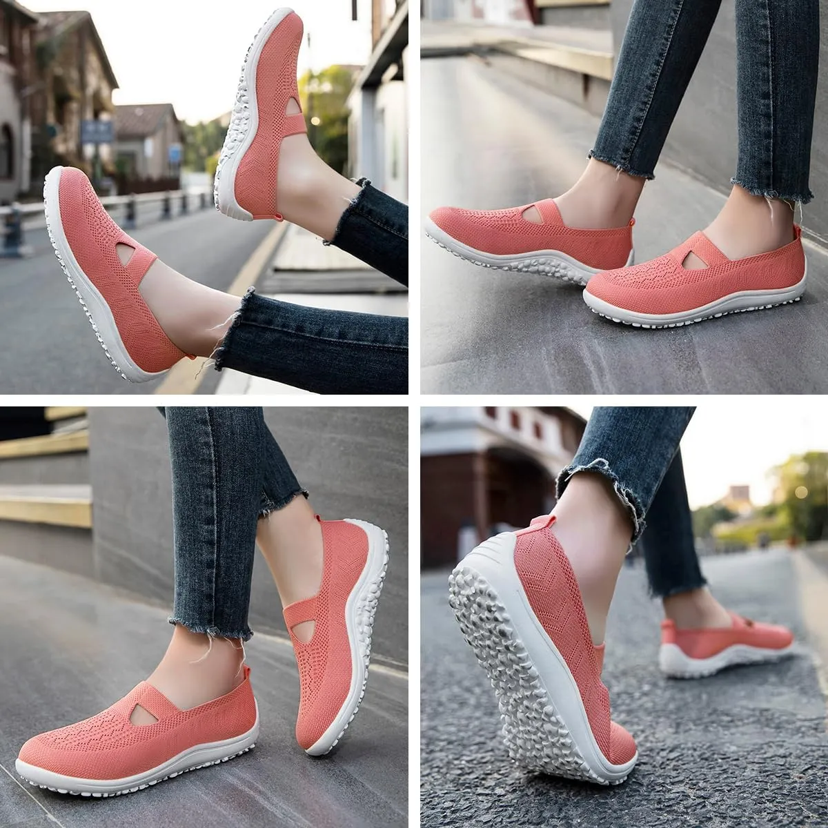 Women's Barefoot Shoes Slip on Zero Drop Workout Shoes Minimalist Walking Sneakers Lightweight Comfortable Footwear Athletic Sports Gym