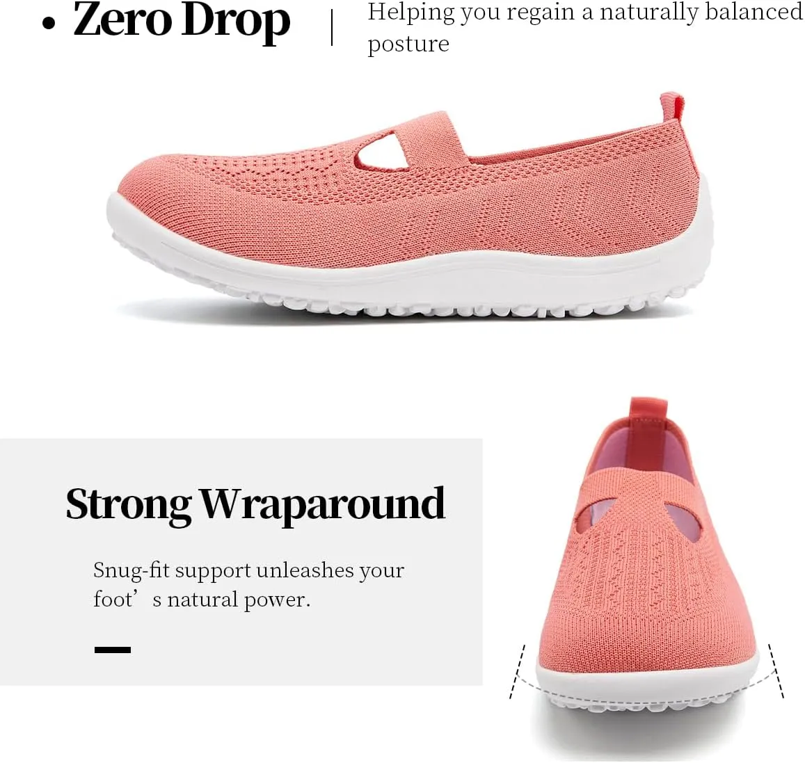 Women's Barefoot Shoes Slip on Zero Drop Workout Shoes Minimalist Walking Sneakers Lightweight Comfortable Footwear Athletic Sports Gym