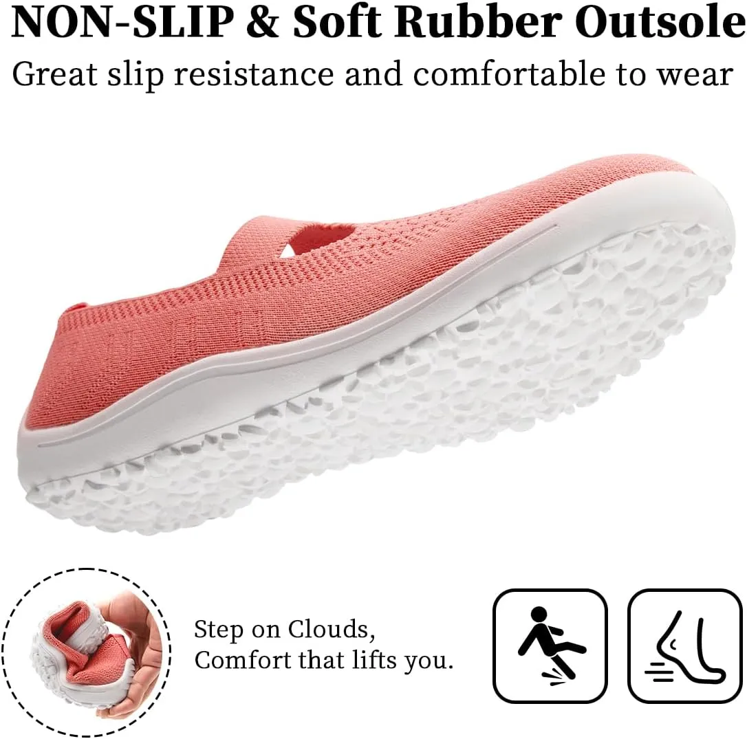 Women's Barefoot Shoes Slip on Zero Drop Workout Shoes Minimalist Walking Sneakers Lightweight Comfortable Footwear Athletic Sports Gym