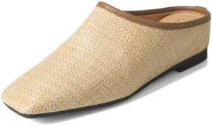 Women's Braided Wedge Mules Sandals Low Heel Loafer Flat Shoes Summer Closed Toe Slides Casual Comfy Vacation Seaside