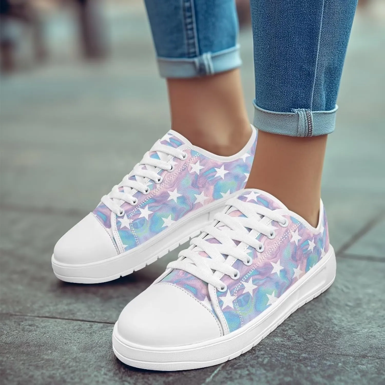 Women's Casual Fashion Canvas Sneakers Hand Free Low-Top Sneakers Lightweight Slip-On Loafers Walking Driving Shoes