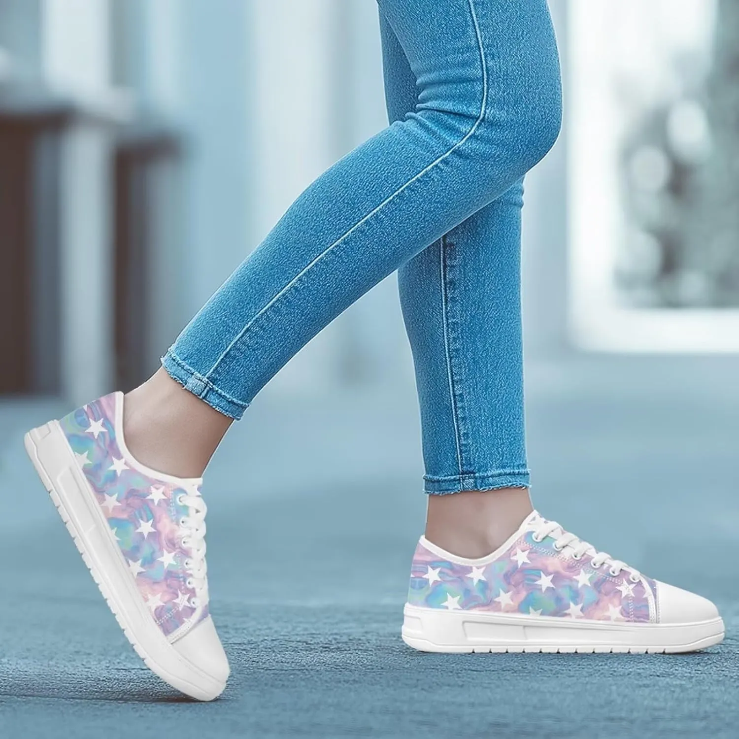 Women's Casual Fashion Canvas Sneakers Hand Free Low-Top Sneakers Lightweight Slip-On Loafers Walking Driving Shoes