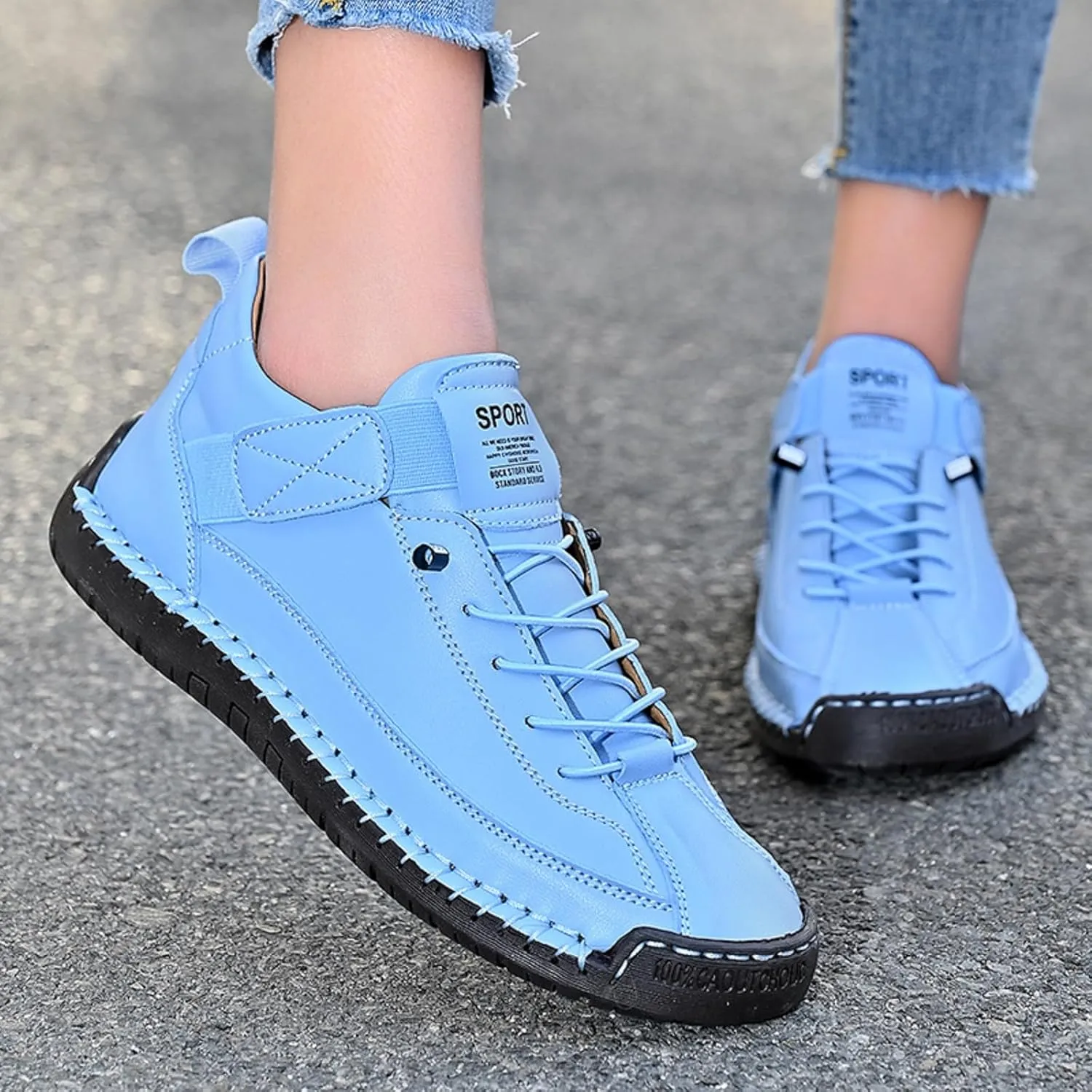 Womens Casual Shoes Ankle Chukka Boots Slip On Breathable Loafers Handmade Fashion Sneakers Mid top Walking Driving Flats Shoes