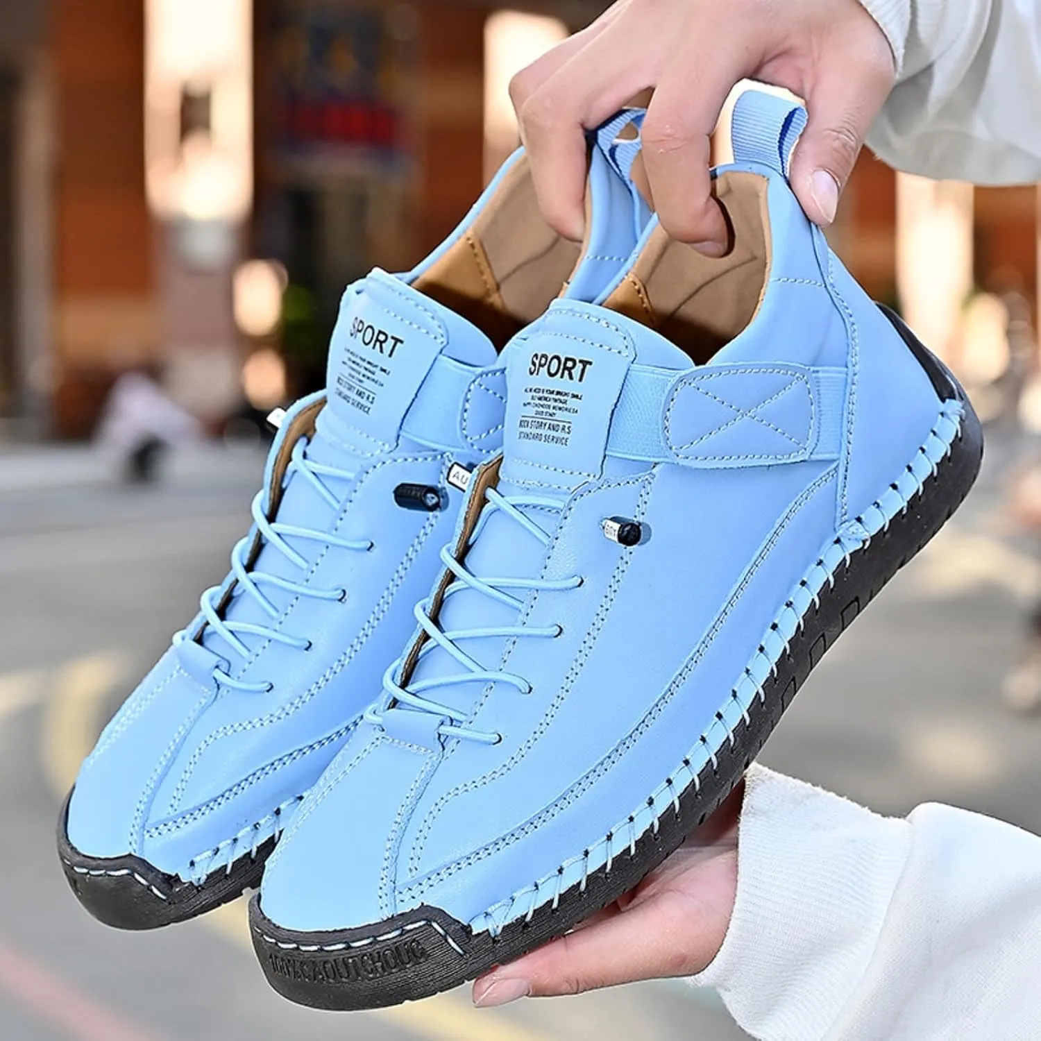 Womens Casual Shoes Ankle Chukka Boots Slip On Breathable Loafers Handmade Fashion Sneakers Mid top Walking Driving Flats Shoes