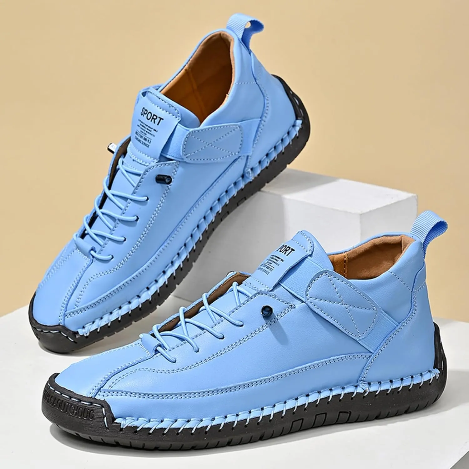 Womens Casual Shoes Ankle Chukka Boots Slip On Breathable Loafers Handmade Fashion Sneakers Mid top Walking Driving Flats Shoes
