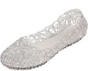 Women's Jelly Sandals Ballet Shoes Slip On Flats Hollow Out Loafers