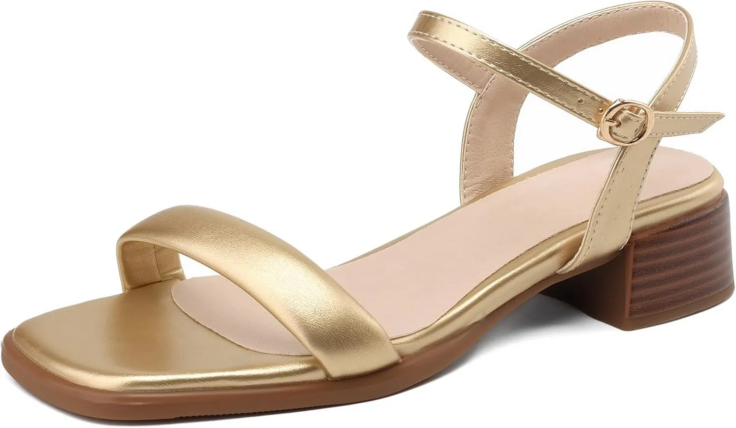 Women's JS233 Light Weight Slip Resistant Solid Pu Flats Sandals