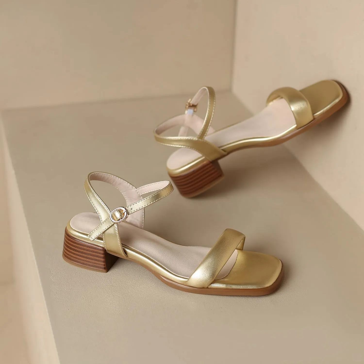 Women's JS233 Light Weight Slip Resistant Solid Pu Flats Sandals