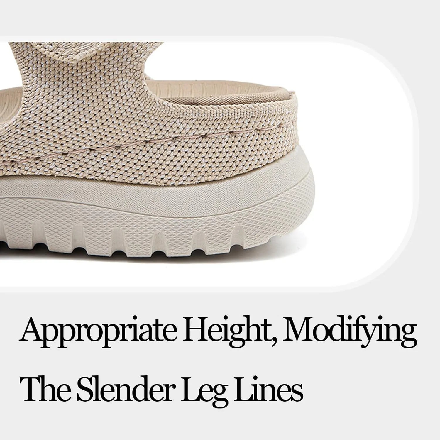 Women's Knitted Mesh Platform Walking Sandals with Arch Support Adjustable Hook and Loop Open Toe Breathable Soft Sole Mam Sandals Lightweight Non-Slip Casual Beach Sandals