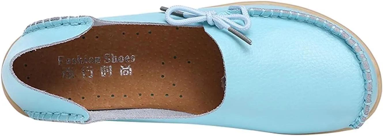 Women's Leather Slipper Loafers Flat Shoes Slip-Ons