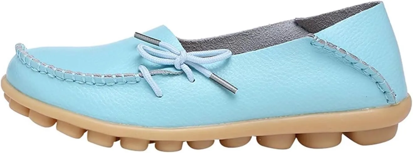 Women's Leather Slipper Loafers Flat Shoes Slip-Ons
