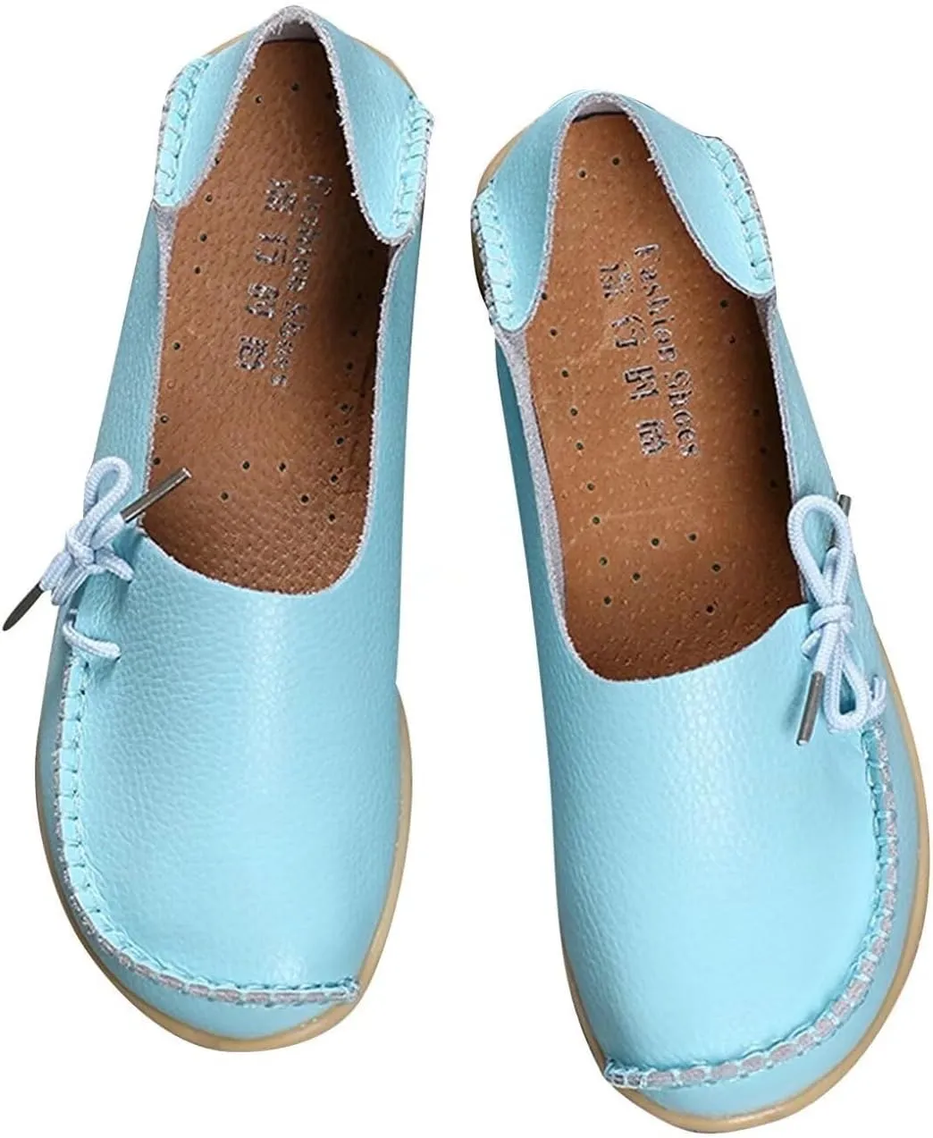 Women's Leather Slipper Loafers Flat Shoes Slip-Ons