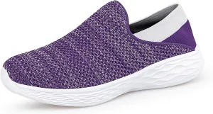 Women'S Mesh Knit Wide Width Orthopedic Loafers Comfortable Breathable Arch Support Slip-On Nurse Non-Slip Walking Sneakers Casual Lightweight Low-Top Office Work Shoes