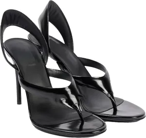 Women's Mirrored Leather Sandals, Gold Red Patent Round Toe Runway Heels