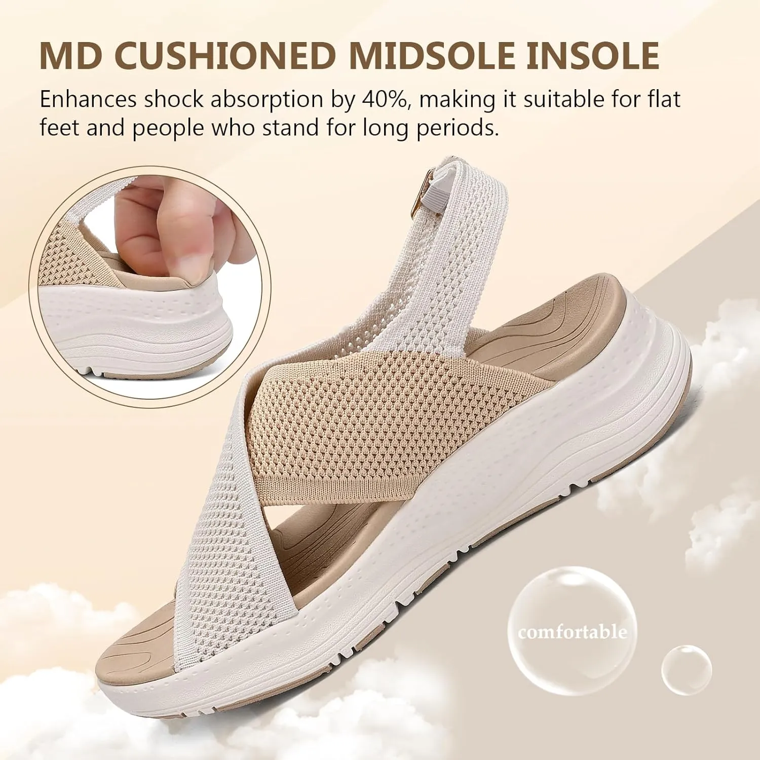 Womens Orthopedic Sandals Ladies Recovery Sport Outdoor Adjustable Strap Sandals with Comfortable Plantar Fasciitis Arch Support