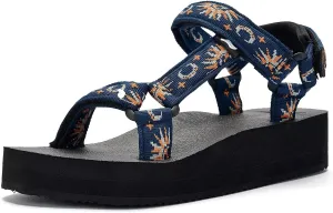 Women's Platform Sandals Casual Adjustable Shoes with Arch Support Yoga Mat Insole Light Weight Flatform Sandals