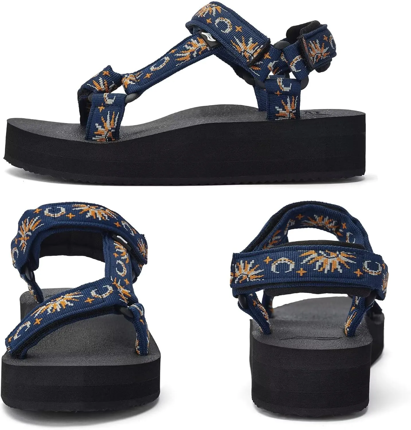 Women's Platform Sandals Casual Adjustable Shoes with Arch Support Yoga Mat Insole Light Weight Flatform Sandals