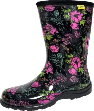 Women's Rain Boots Waterproof Mid Calf Rubber Garden Boots for Women Outdoor Mud Work with Comfort Insole