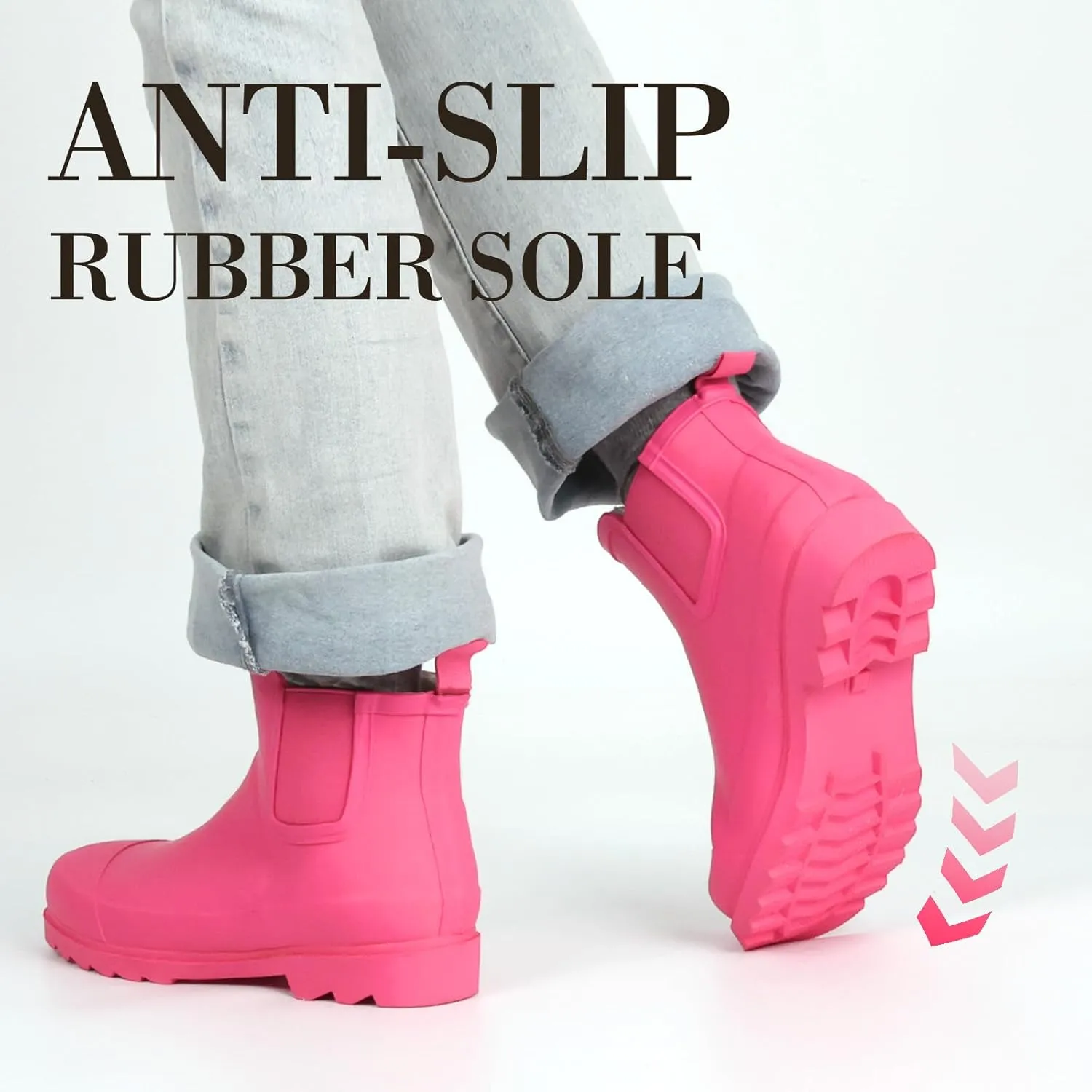 Women's Rain Boots with Plush Lining Chelsea Boots Women Snow Boots for Women Lightweight Rubber Boots Ankle Rain Boots Non-slip Waterproof Outdoor Work Shoes, Winter, Fishing, Gardening