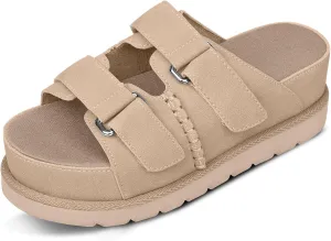 Women's Sandals Platform Slide Sandals Open Toe House Slipper Indoor Outdoor Non-Slip Sandals for Women