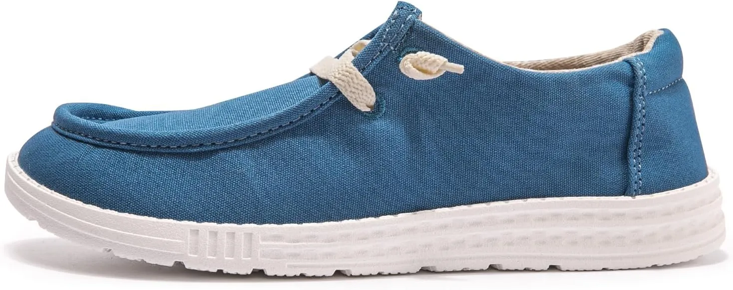Women's Slip On Canvas Loafers - Breathable Low Top Casual Sneakers for Walking, Outdoor & Travel - Anti-Slip Comfort Shoes with Lightweight EVA Sole