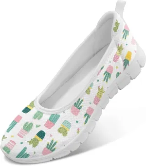 Womens Slip on Shoes Lightweight Printed Walking Shoes Stylish Loafers Non Slip Flat Shoes Low-top Casual Shoes SizeUS 6-11
