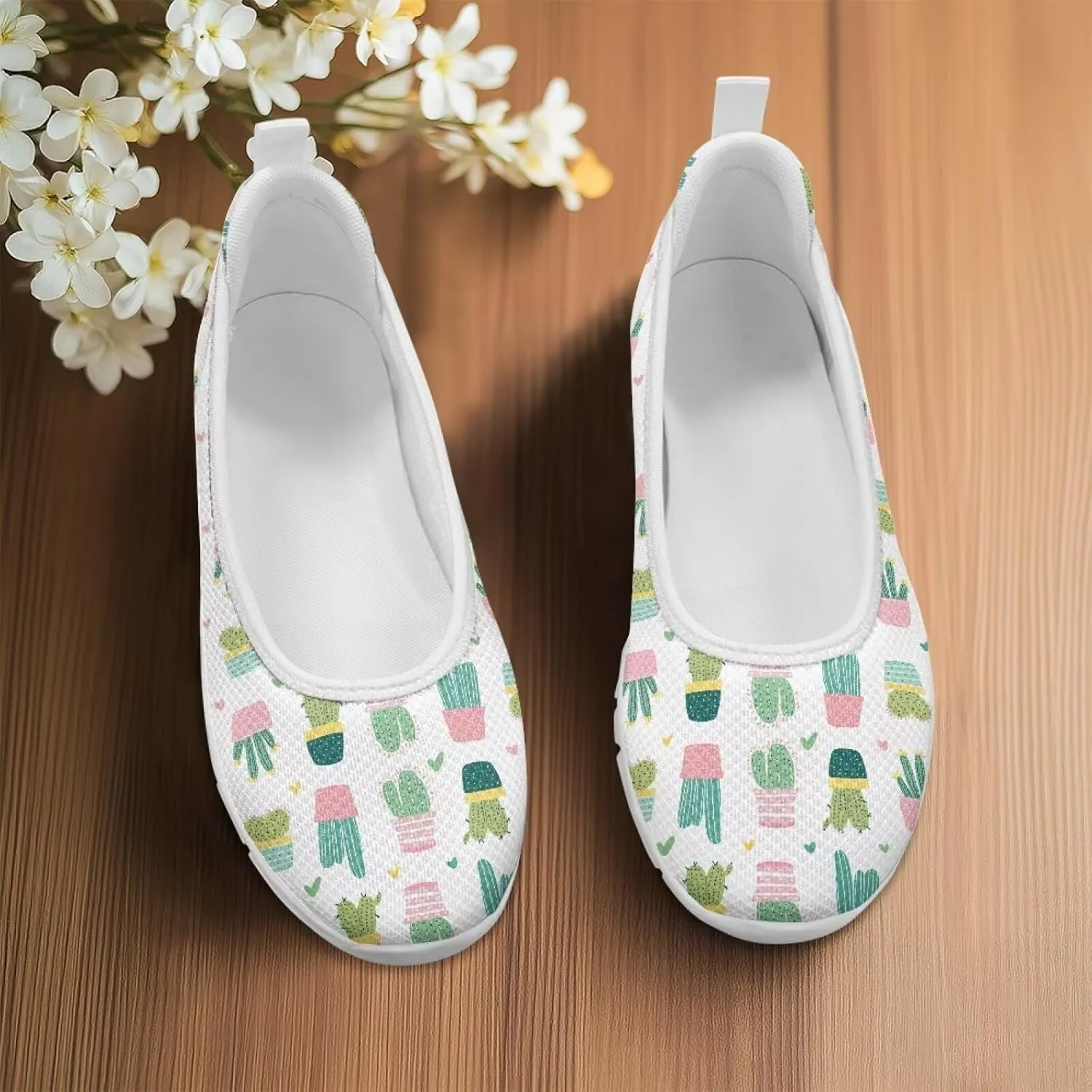 Womens Slip on Shoes Lightweight Printed Walking Shoes Stylish Loafers Non Slip Flat Shoes Low-top Casual Shoes SizeUS 6-11