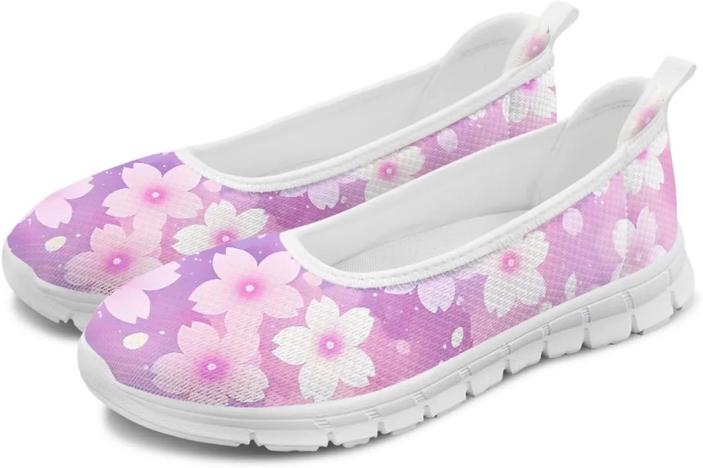 Womens Slip on Shoes Lightweight Printed Walking Shoes Stylish Loafers Non Slip Flat Shoes Low-top Casual Shoes SizeUS 6-11