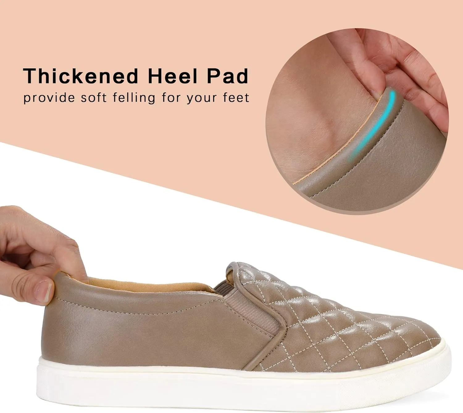 Womens Slip On Shoes PU Leather Black White Brwon Casual Walking Shoes Low Top Sneakers for Women