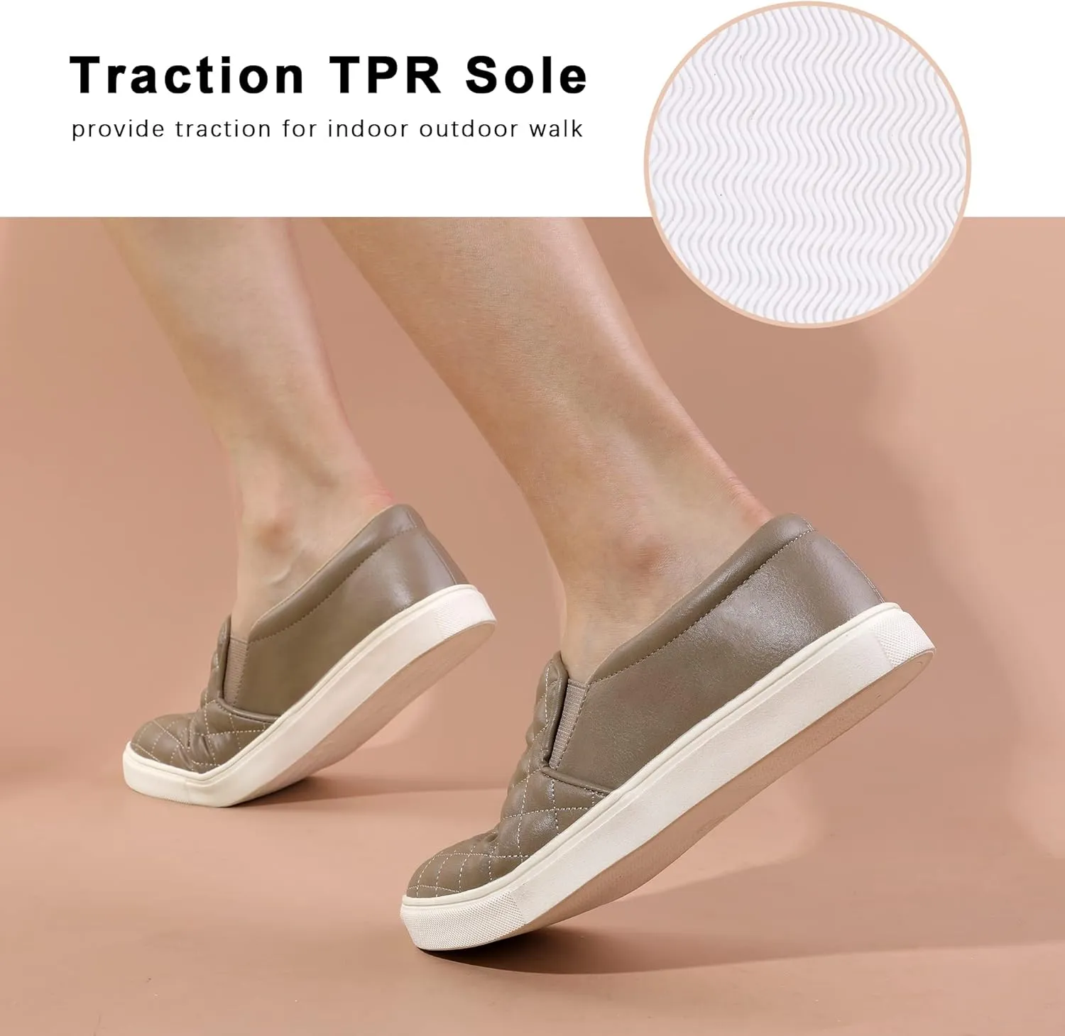Womens Slip On Shoes PU Leather Black White Brwon Casual Walking Shoes Low Top Sneakers for Women