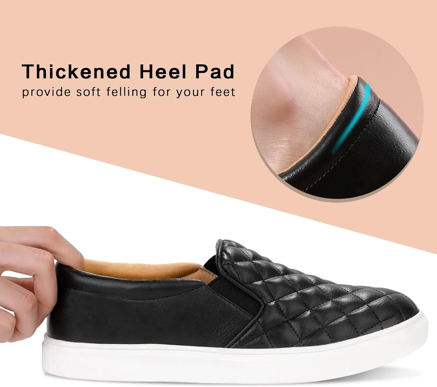 Womens Slip On Shoes PU Leather Black White Brwon Casual Walking Shoes Low Top Sneakers for Women