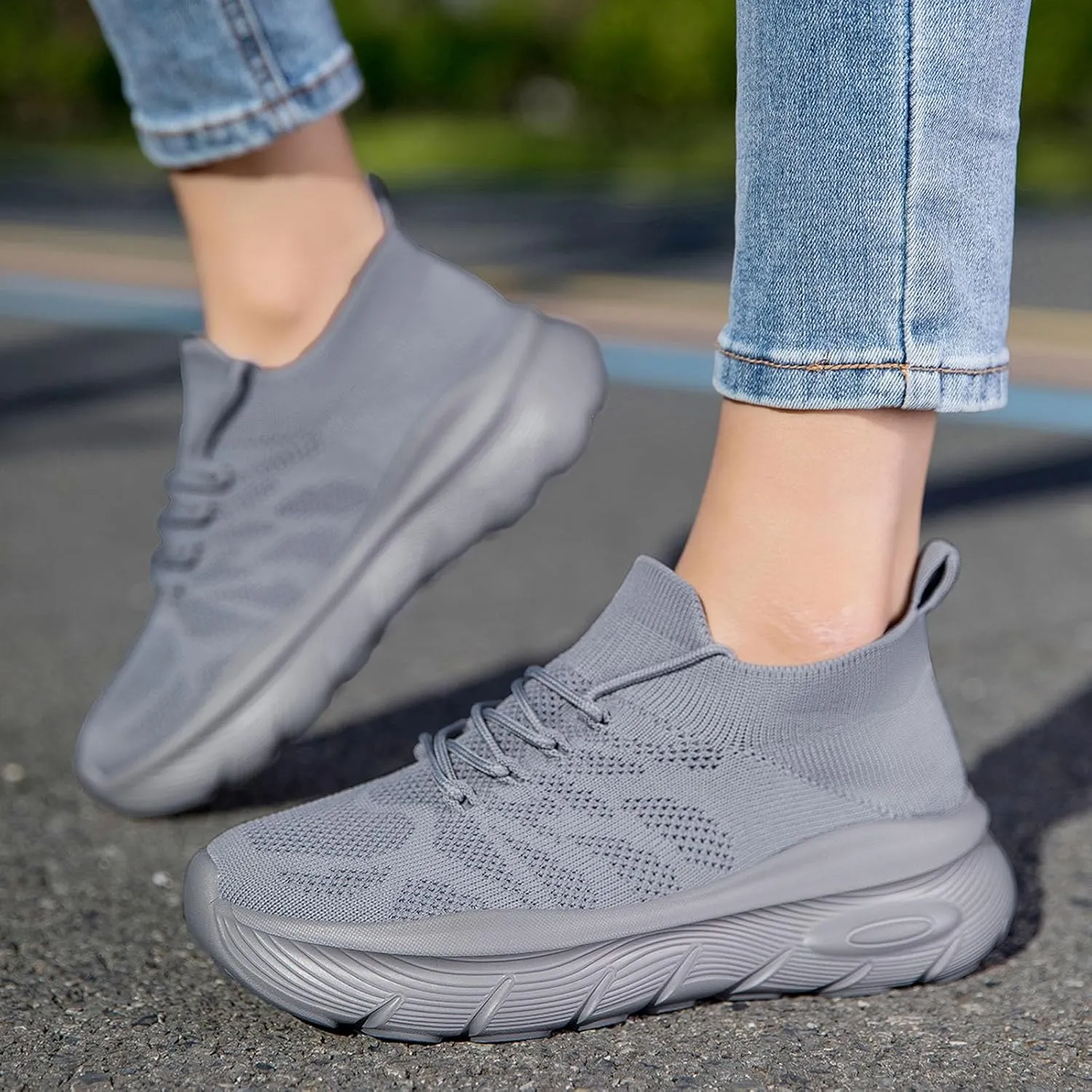 Women's Spring and Summer Fashion Solid Color Mesh Lace Up Sneakers Casual Comfortable Womens Size 8 Water Socks